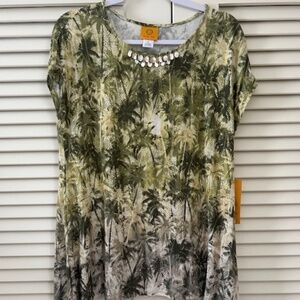 NWT Ruby Rd. Palm tree Top, Sz S